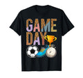Game Day Half Leopard Sports Soccer T-Shirt - Unique Graphic Men Women - T-Shirt, Sweatshirt, Hoodie