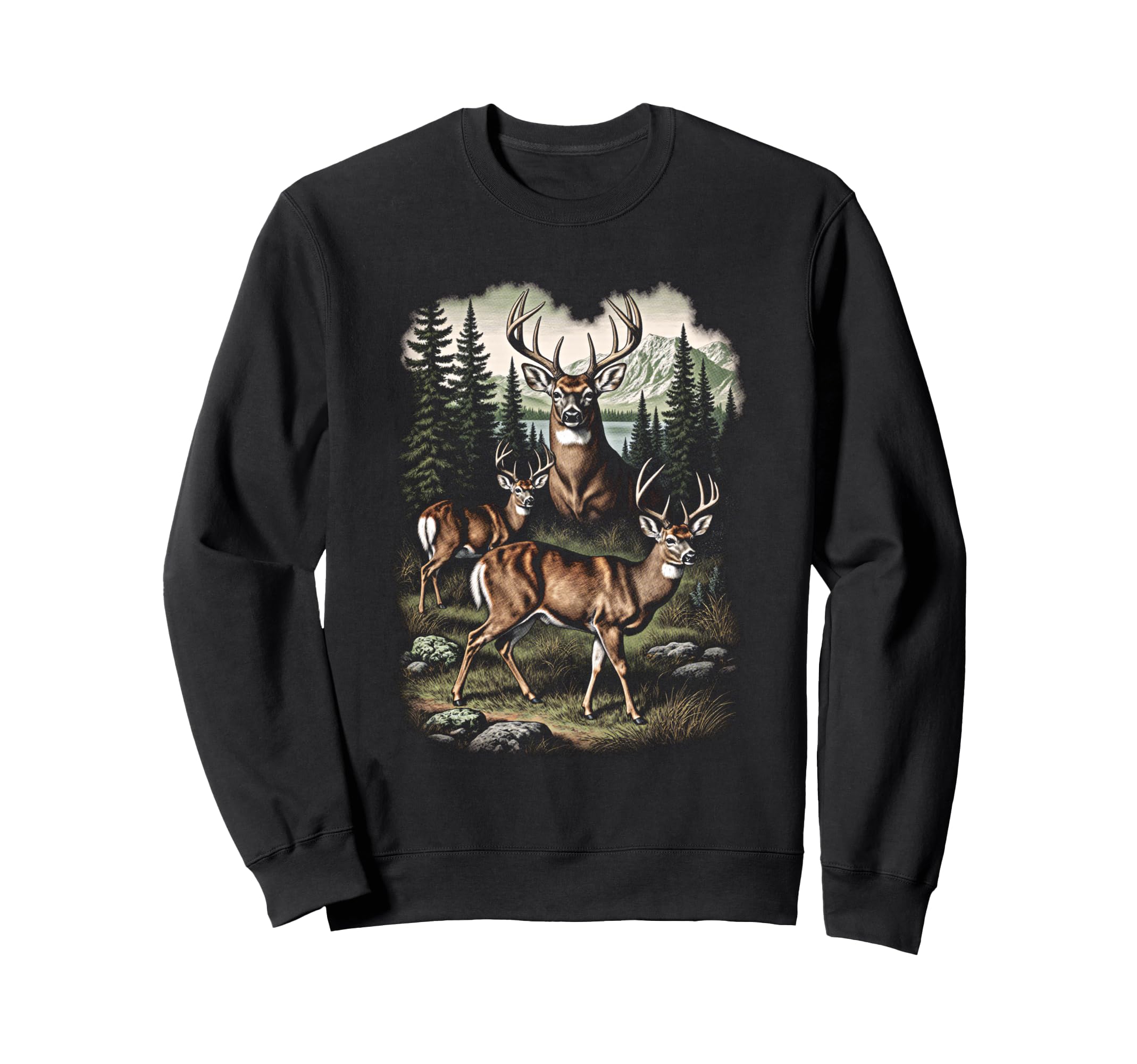Grunge Deer 90S Sweatshirt - Fun Novelty Design Men Women - T-Shirt, Sweatshirt, Hoodie
