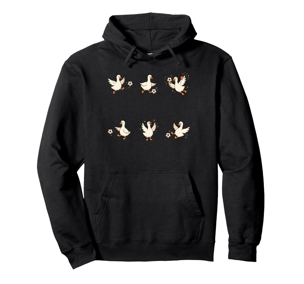 Silly Goose Playing Soccer Player Hoodie - Unique Graphic for Adults - T-Shirt, Sweatshirt, Hoodie