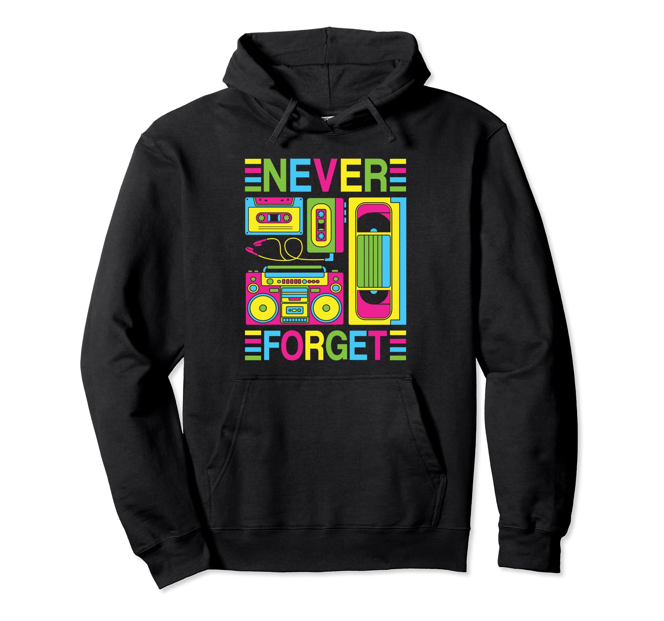 Never Forget 80S 90S Cassette Tape Hoodie - Streetwear Style Men Women - T-Shirt, Sweatshirt, Hoodie