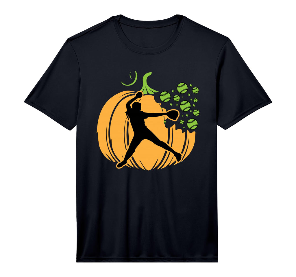 Softball Player Pumpkin Veggie Fall T-Shirt - Fun Novelty Design Men Women - T-Shirt, Sweatshirt, Hoodie