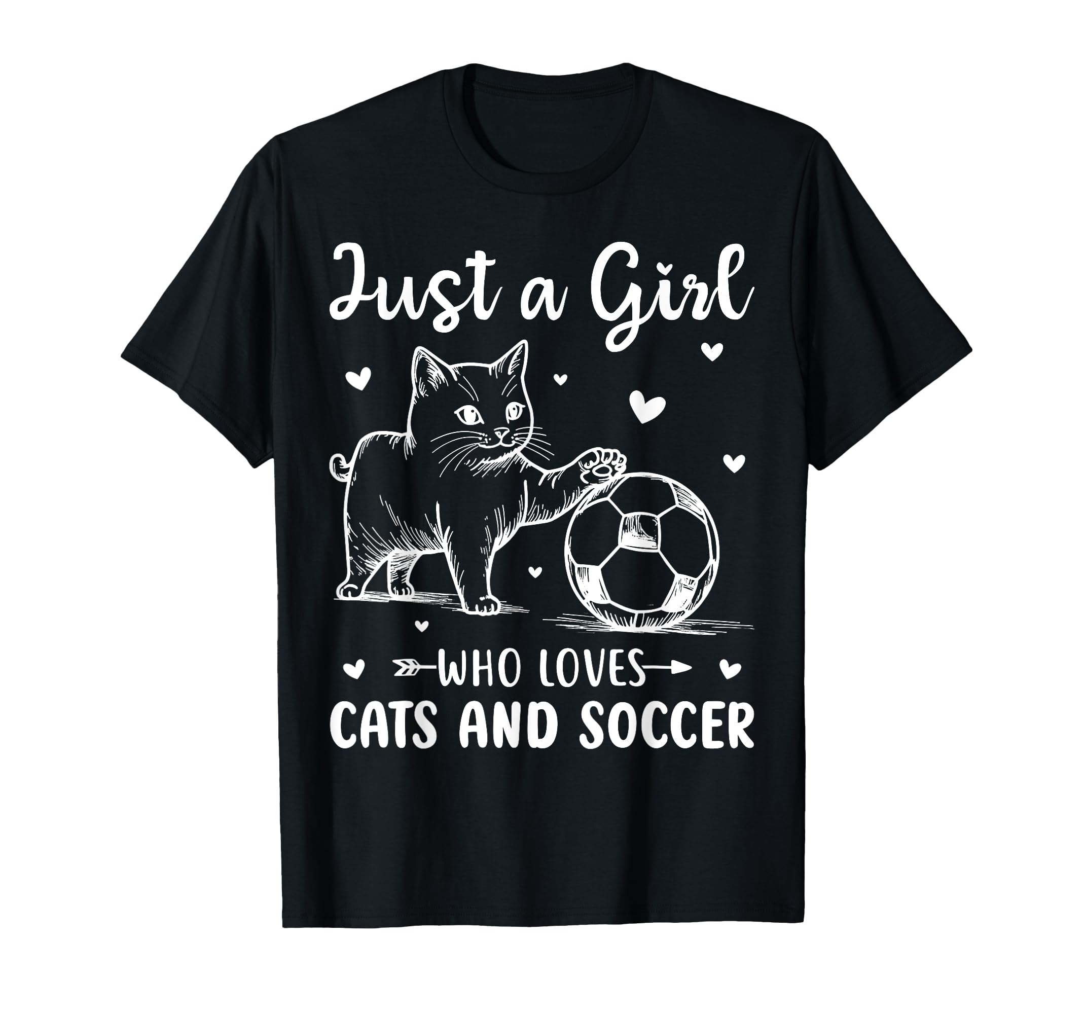 Who Loves Cats And Soccer Funny T-Shirt - Custom Art Print Men Women - T-Shirt, Sweatshirt, Hoodie
