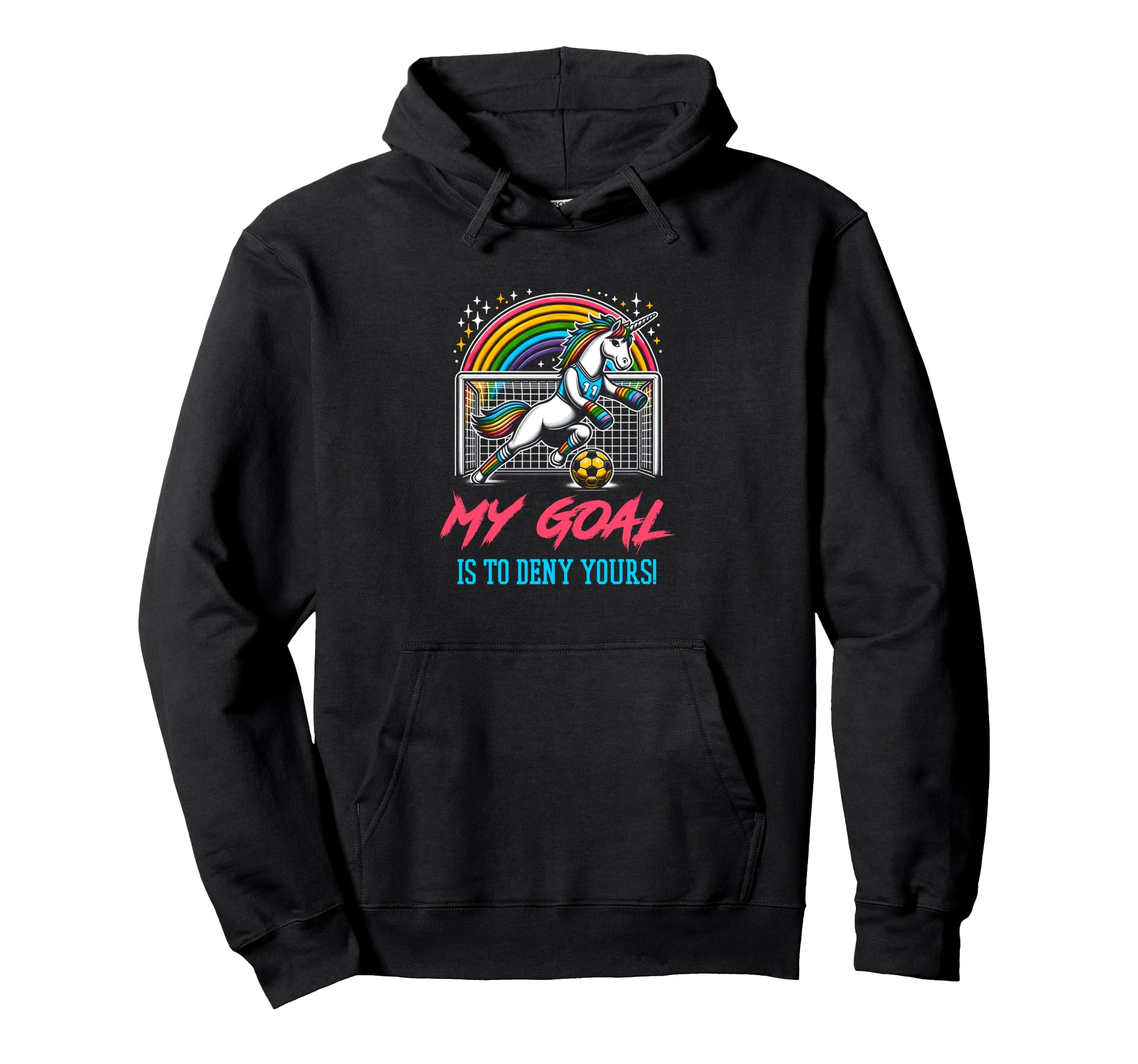 Soccer Goalie Keeper Unicorn Hoodie - Custom Art Print Men Women - T-Shirt, Sweatshirt, Hoodie