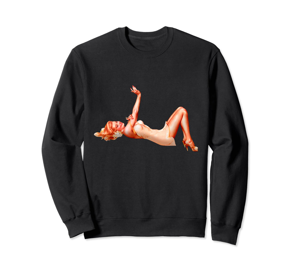 Pin Up Beautiiful Laying Pin Up Sweatshirt - Streetwear Style Men Women - T-Shirt, Sweatshirt, Hoodie