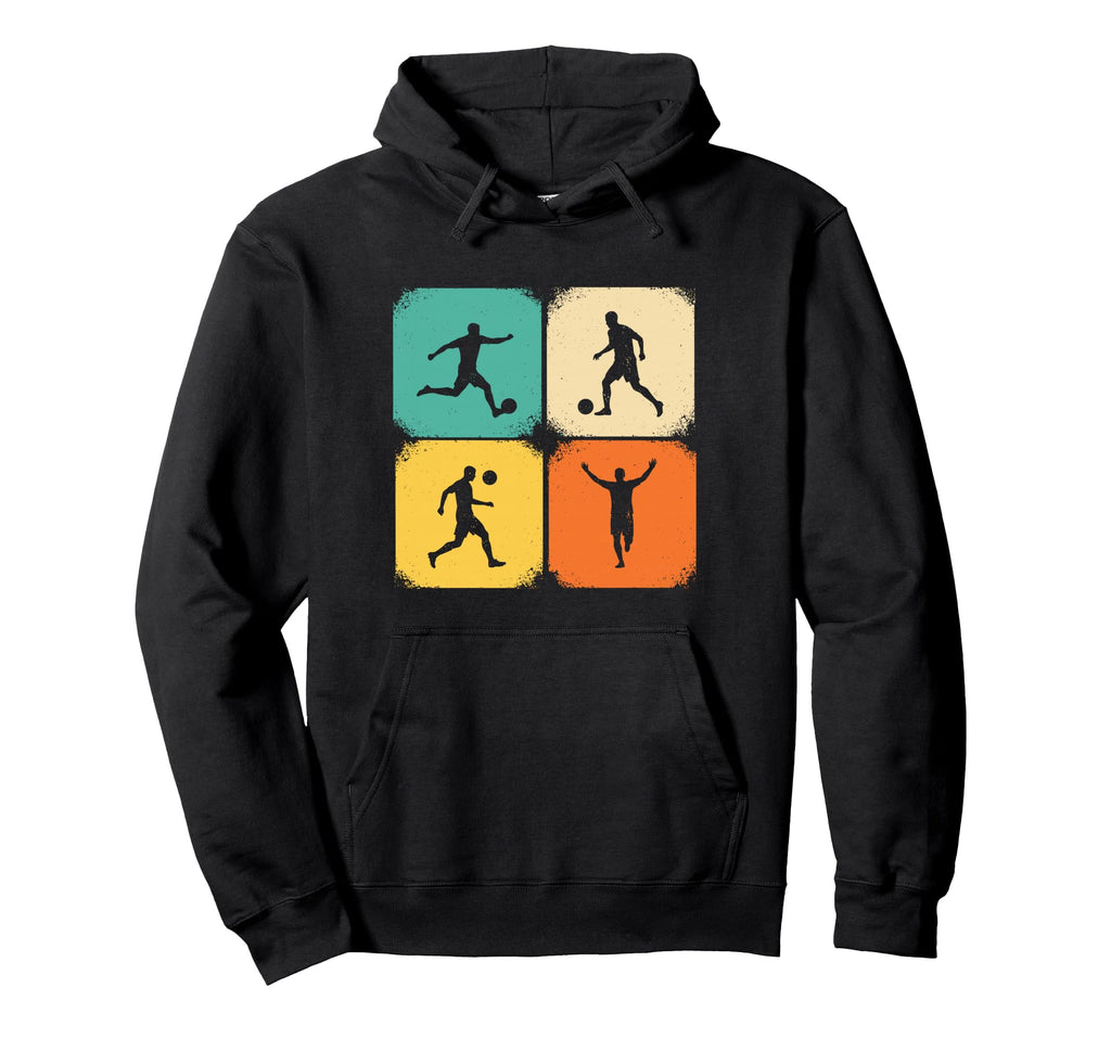 Distressed Soccer Player Silhouettes Hoodie - Trendy Graphic for Adults - T-Shirt, Sweatshirt, Hoodie