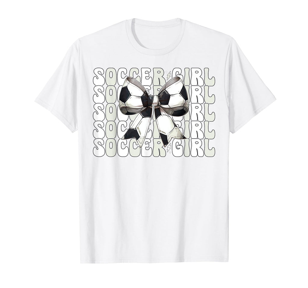 Womens Coquette Bow Ribbon Soccer Player Hoodie - Trendy Graphic Unisex - T-Shirt, Sweatshirt, Hoodie