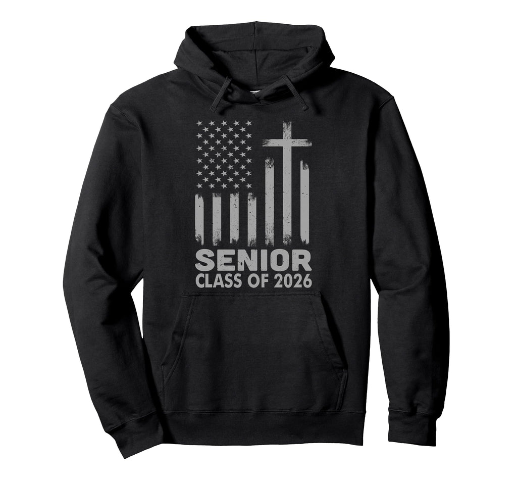 Senior Class 2026 Usa Flag Hoodie - Fun Novelty Design for Adults - T-Shirt, Sweatshirt, Hoodie