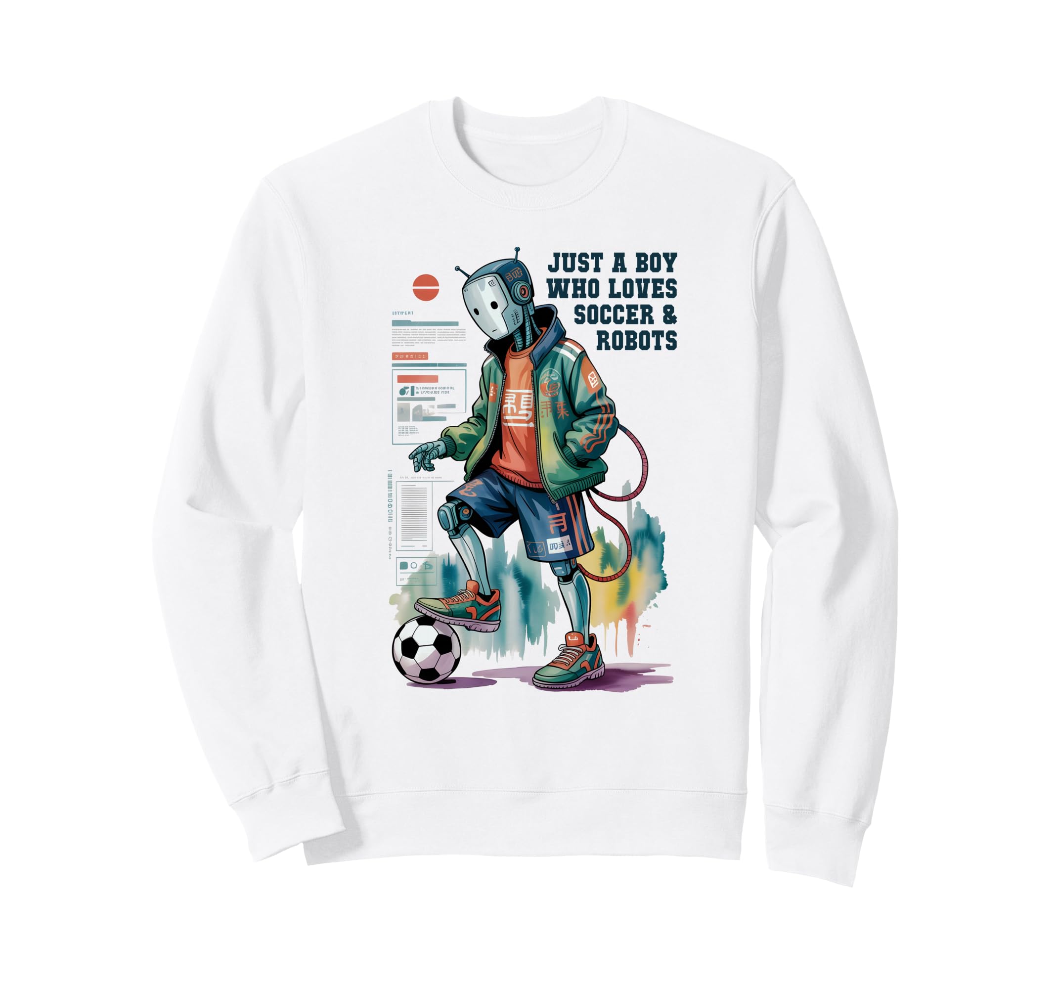 Just Who Loves Soccer Robots Anime Sweatshirt - Novelty Apparel for Adults - T-Shirt, Sweatshirt, Hoodie
