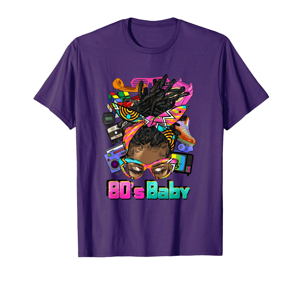 80S Afro Messy Bun African American 1980S T-Shirt - Graphic Print Unisex - T-Shirt, Sweatshirt, Hoodie