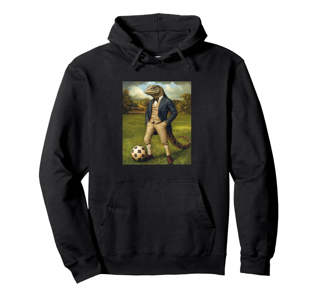 Funny Iguana Playing Soccer Weird Iguana Hoodie - Streetwear Style Unisex - T-Shirt, Sweatshirt, Hoodie