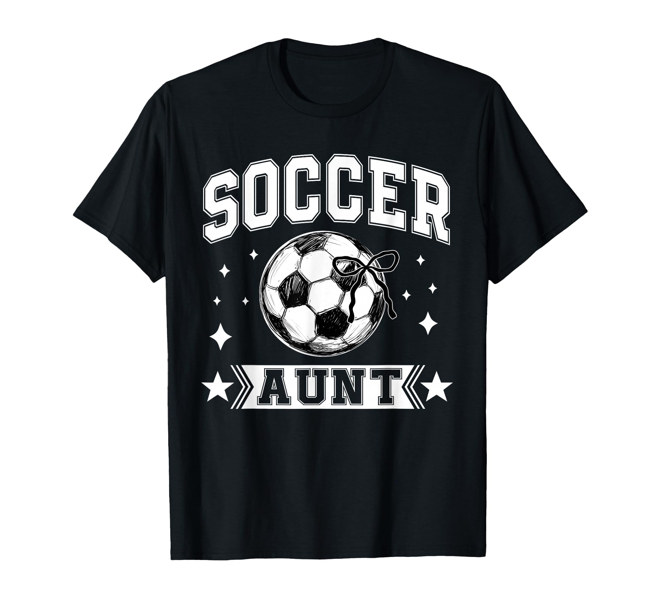 Coquette Bow Soccer Aunt Soccer Team Sport T-Shirt - Unique Graphic Unisex - T-Shirt, Sweatshirt, Hoodie