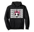 Soccer Sister Soccer Coquette Bow Hoodie - Custom Art Print Unisex - T-Shirt, Sweatshirt, Hoodie