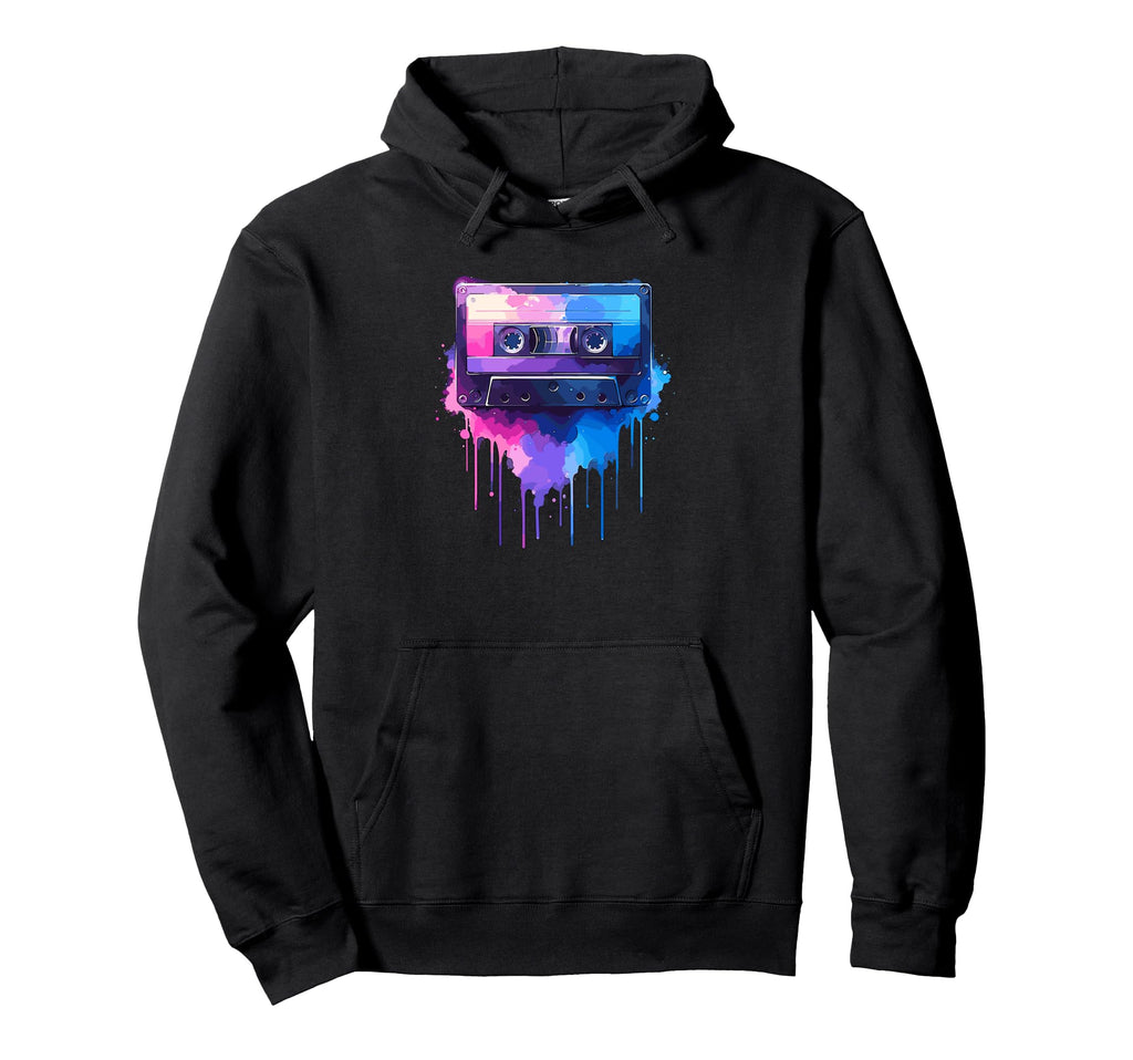 Splash Art Cassette Player Music Tape Hoodie - Trendy Graphic Men Women - T-Shirt, Sweatshirt, Hoodie