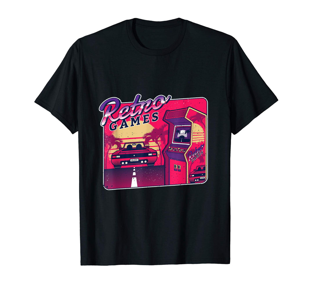 Old School Gamer Gift 80S Arcade T-Shirt - Custom Art Print Men Women - T-Shirt, Sweatshirt, Hoodie