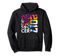 2017 Just Who Loves Soccer 9Th Birthday Hoodie - Minimalist Print Unisex - T-Shirt, Sweatshirt, Hoodie