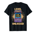 Level 15 Unlock Birthday Gamer 15 Year Old T-Shirt - Graphic Print Unisex - T-Shirt, Sweatshirt, Hoodie