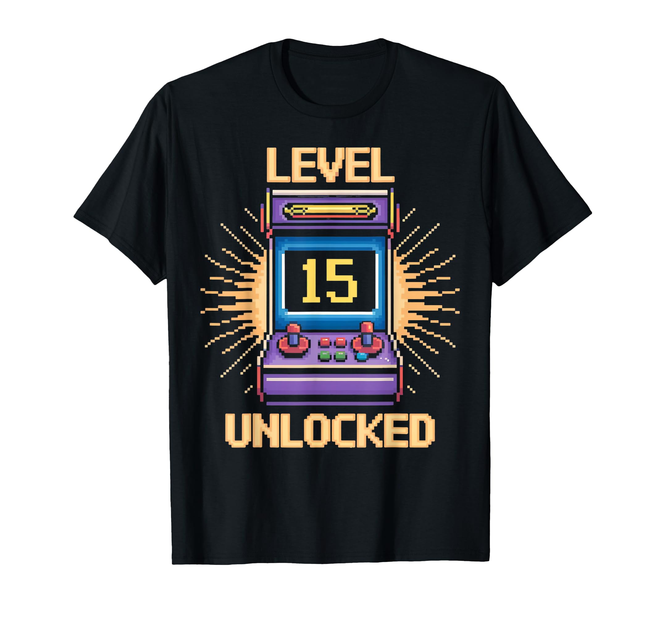 Level 15 Unlock Birthday Gamer 15 Year Old T-Shirt - Graphic Print Unisex - T-Shirt, Sweatshirt, Hoodie