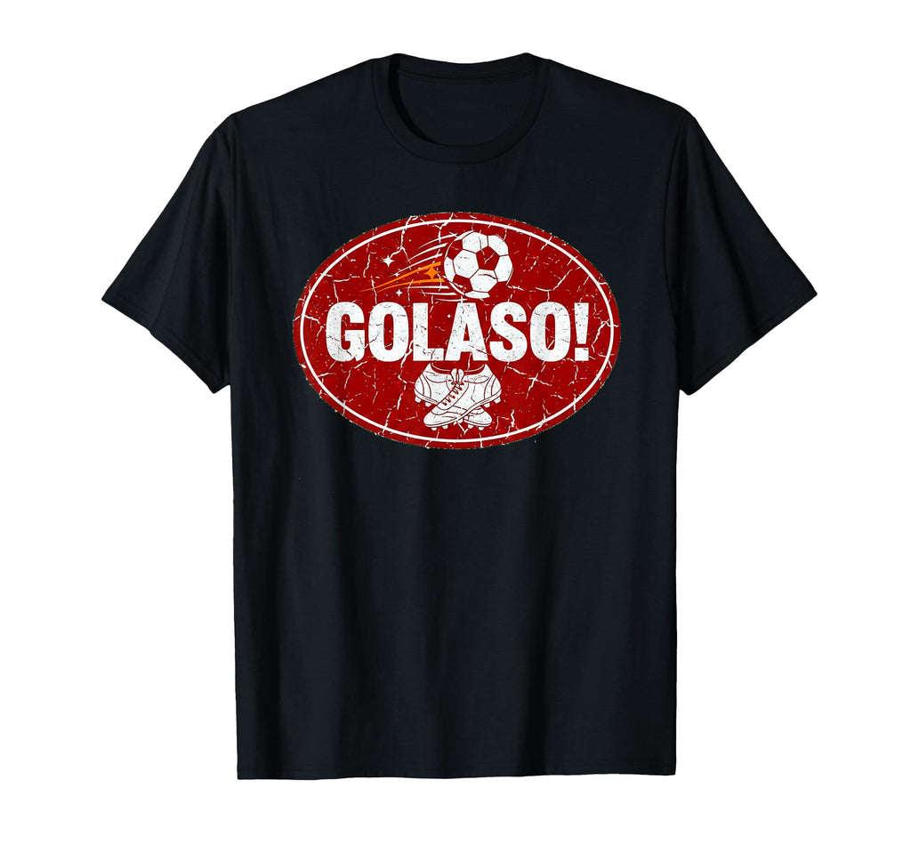 Golaso Distressed Futbol Oval Soccer T-Shirt - Unique Graphic Men Women - T-Shirt, Sweatshirt, Hoodie