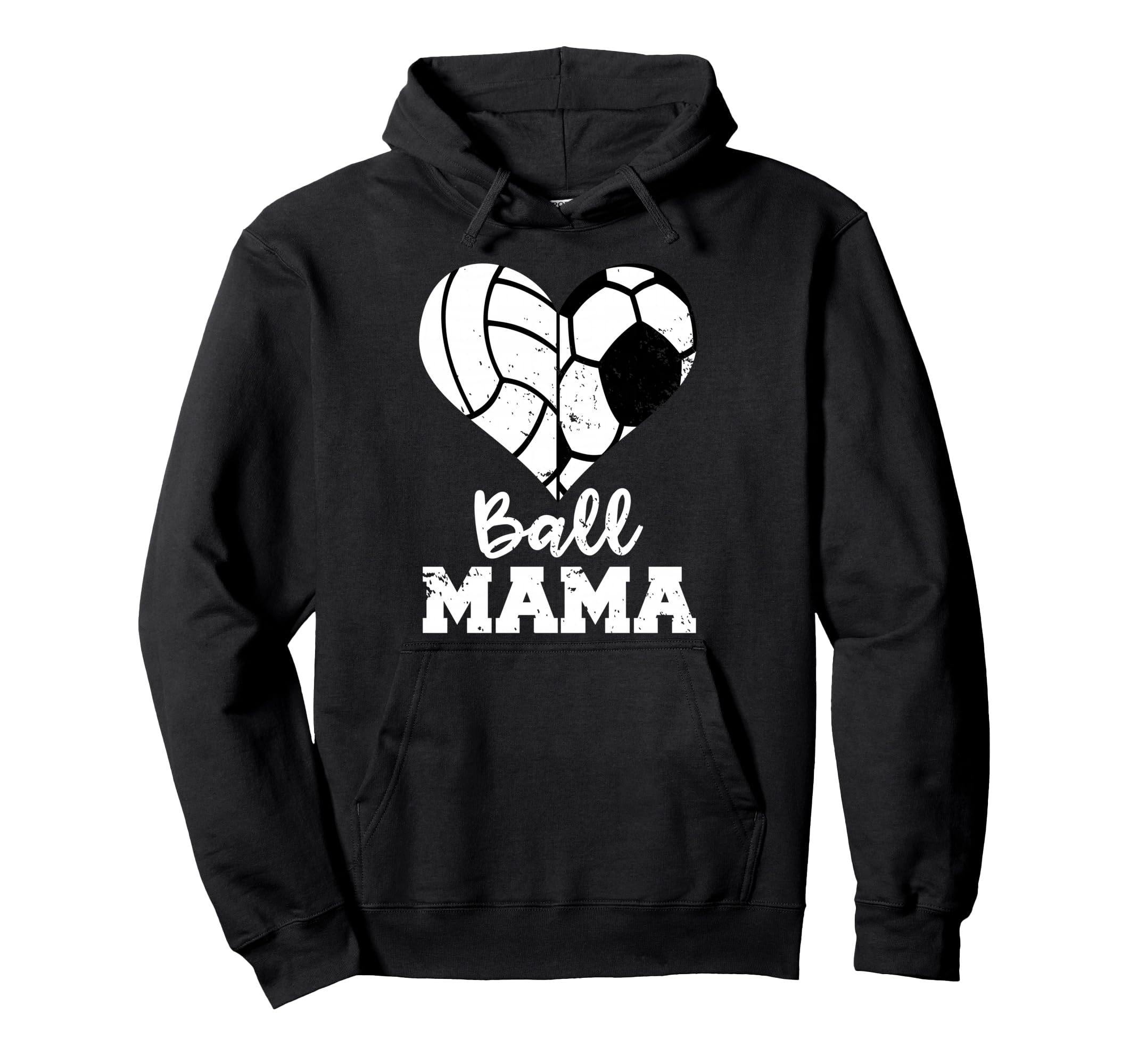Ball Mama Funny Soccer Volleyball Mama Hoodie - Unique Graphic Men Women - T-Shirt, Sweatshirt, Hoodie