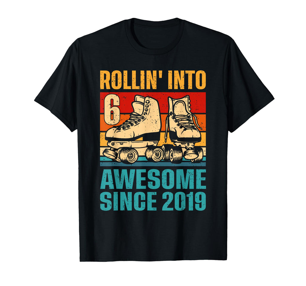 Rolling Into 6 Years Old Birthday Roller T-Shirt - Minimalist Print Unisex - T-Shirt, Sweatshirt, Hoodie