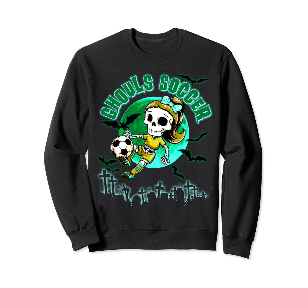 Soccer Ghoul Halloween Teens Sweatshirt - Minimalist Print Men Women - T-Shirt, Sweatshirt, Hoodie
