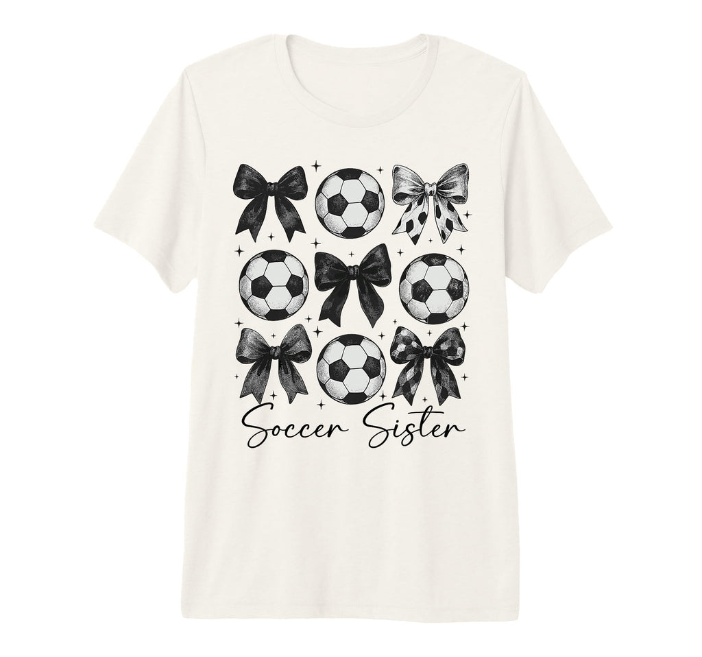 Soccer Sister Funny Coquette Bow Soccer T-Shirt - Aesthetic Graphic Unisex - T-Shirt, Sweatshirt, Hoodie