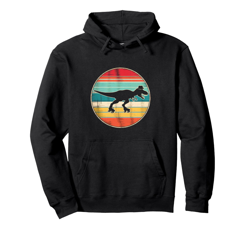 Roller Skating Dinosaur T Rex Hoodie - Minimalist Print Unisex - T-Shirt, Sweatshirt, Hoodie