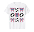 Soccer Ball And Coquette Bows Usa 4Th T-Shirt - Custom Art Print Men Women - T-Shirt, Sweatshirt, Hoodie