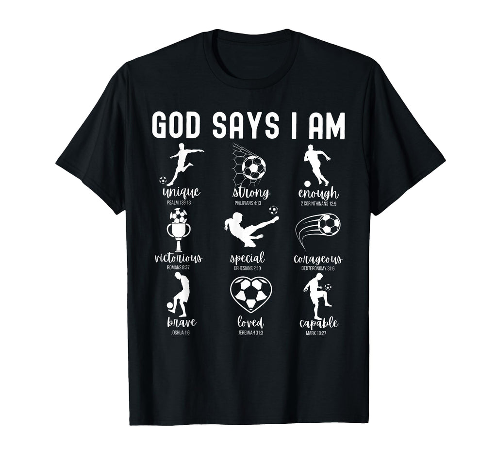 God Says I Am Christian Bible Verse T-Shirt - Minimalist Print Men Women - T-Shirt, Sweatshirt, Hoodie