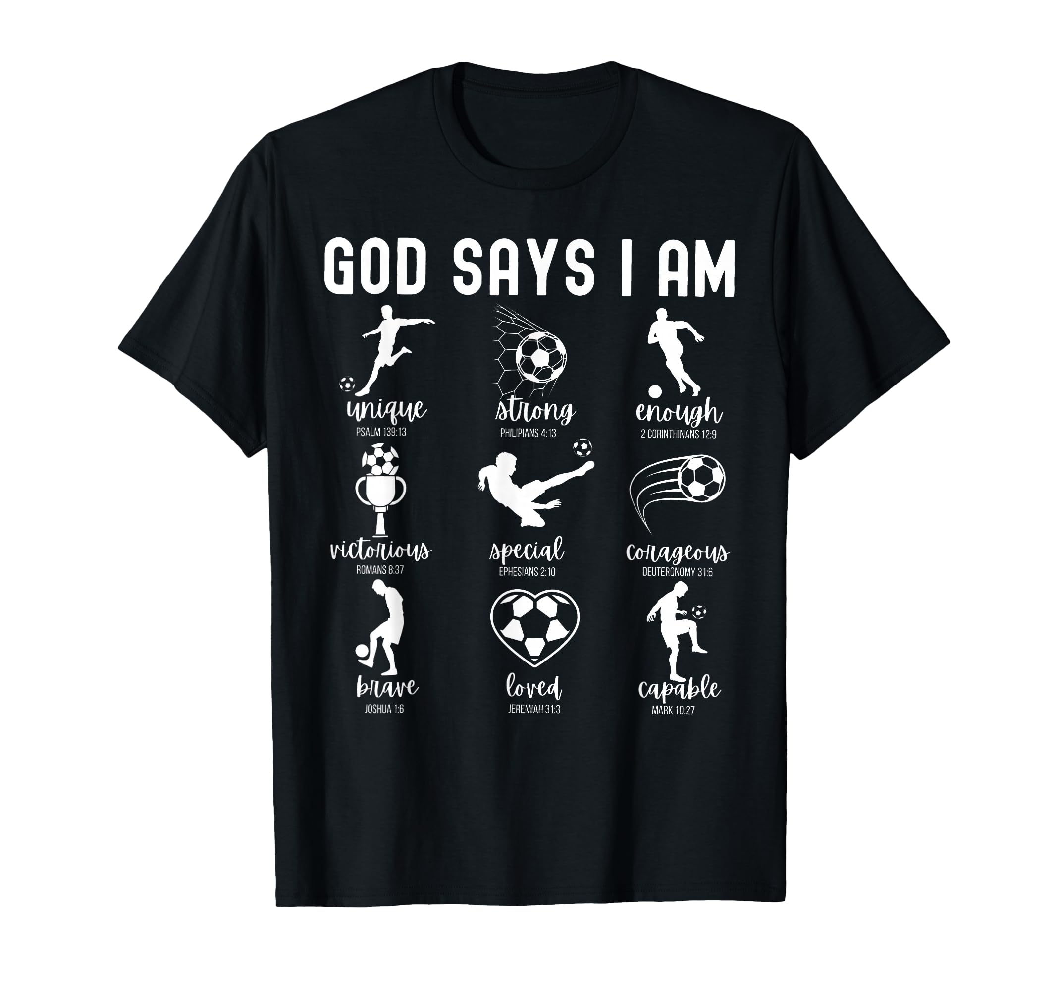God Says I Am Christian Bible Verse T-Shirt - Minimalist Print Men Women - T-Shirt, Sweatshirt, Hoodie