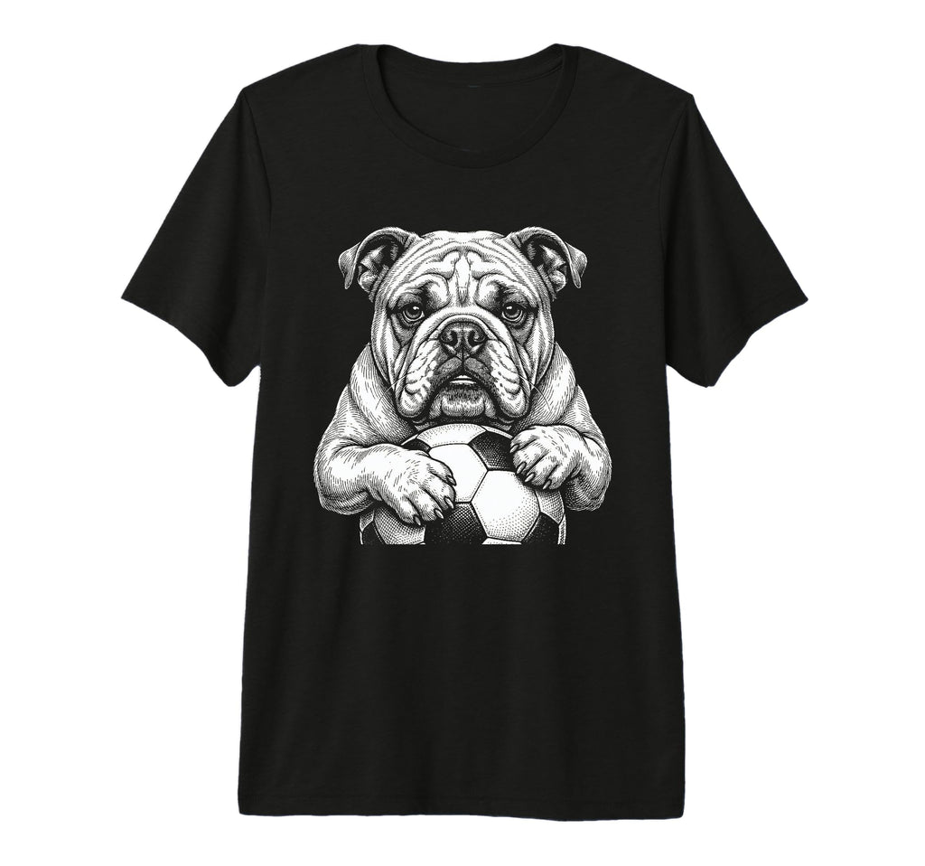 English Bulldog Soccer Player Line T-Shirt - Minimalist Print for Adults - T-Shirt, Sweatshirt, Hoodie
