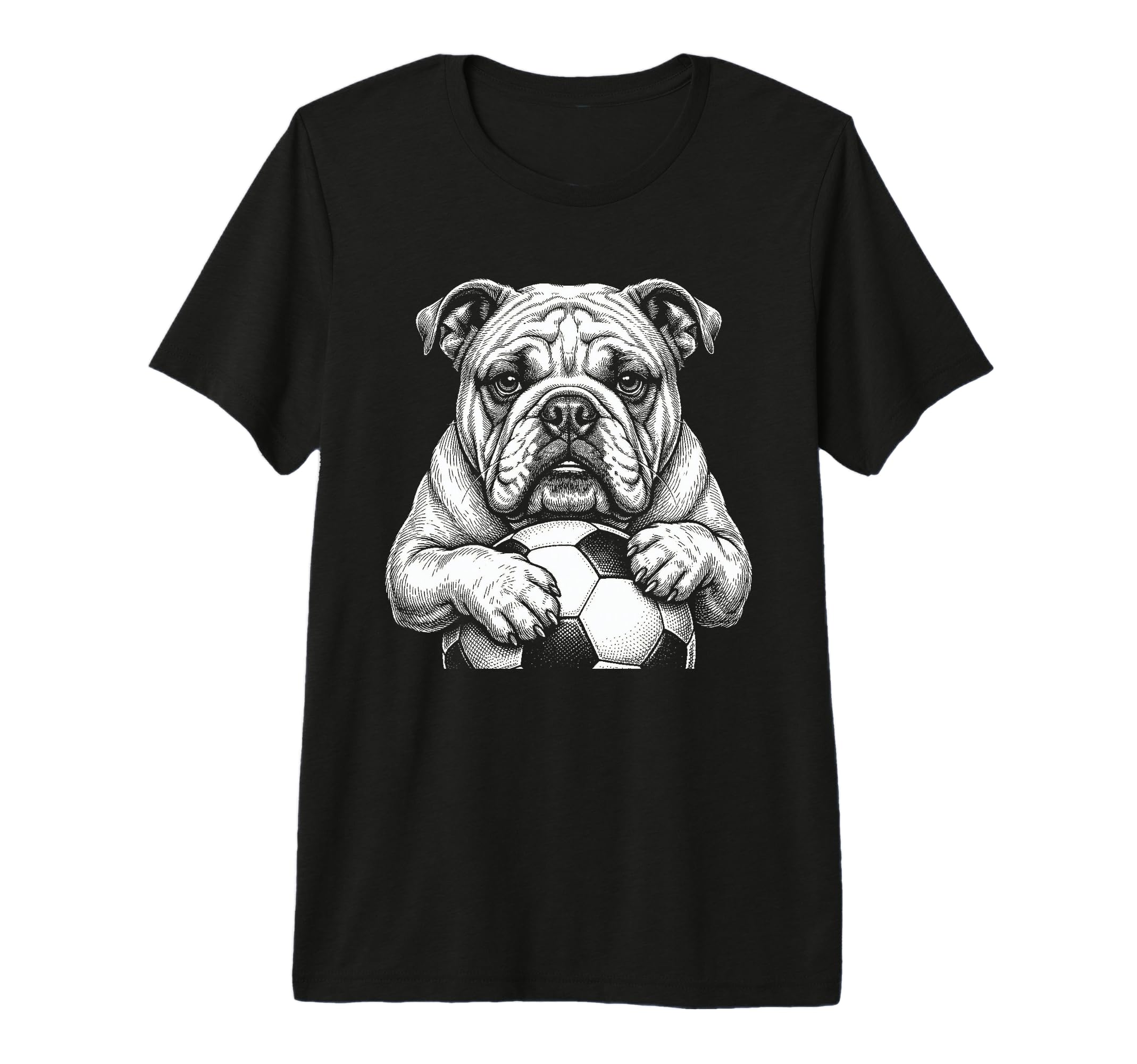Ball Mascot Black And White Bulldog T-Shirt - Unique Graphic for Adults - T-Shirt, Sweatshirt, Hoodie