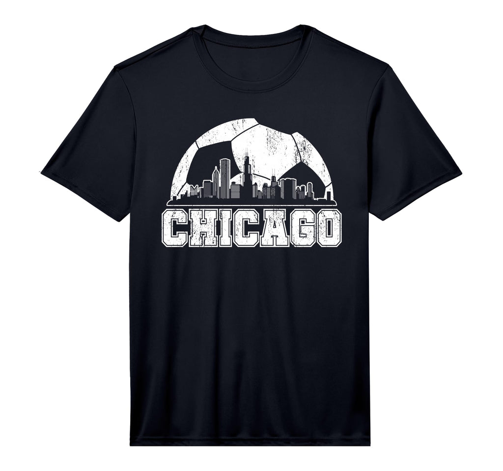 Chicago Skyline Soccer Lover T-Shirt - Streetwear Style for Adults - T-Shirt, Sweatshirt, Hoodie