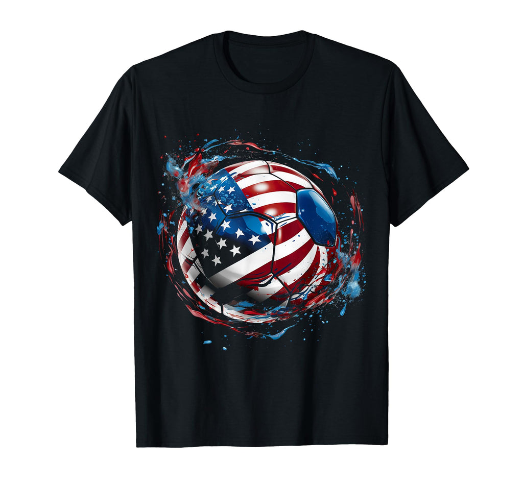 Soccer Football Usa Flag Soccer Gift T-Shirt - Graphic Print Men Women - T-Shirt, Sweatshirt, Hoodie