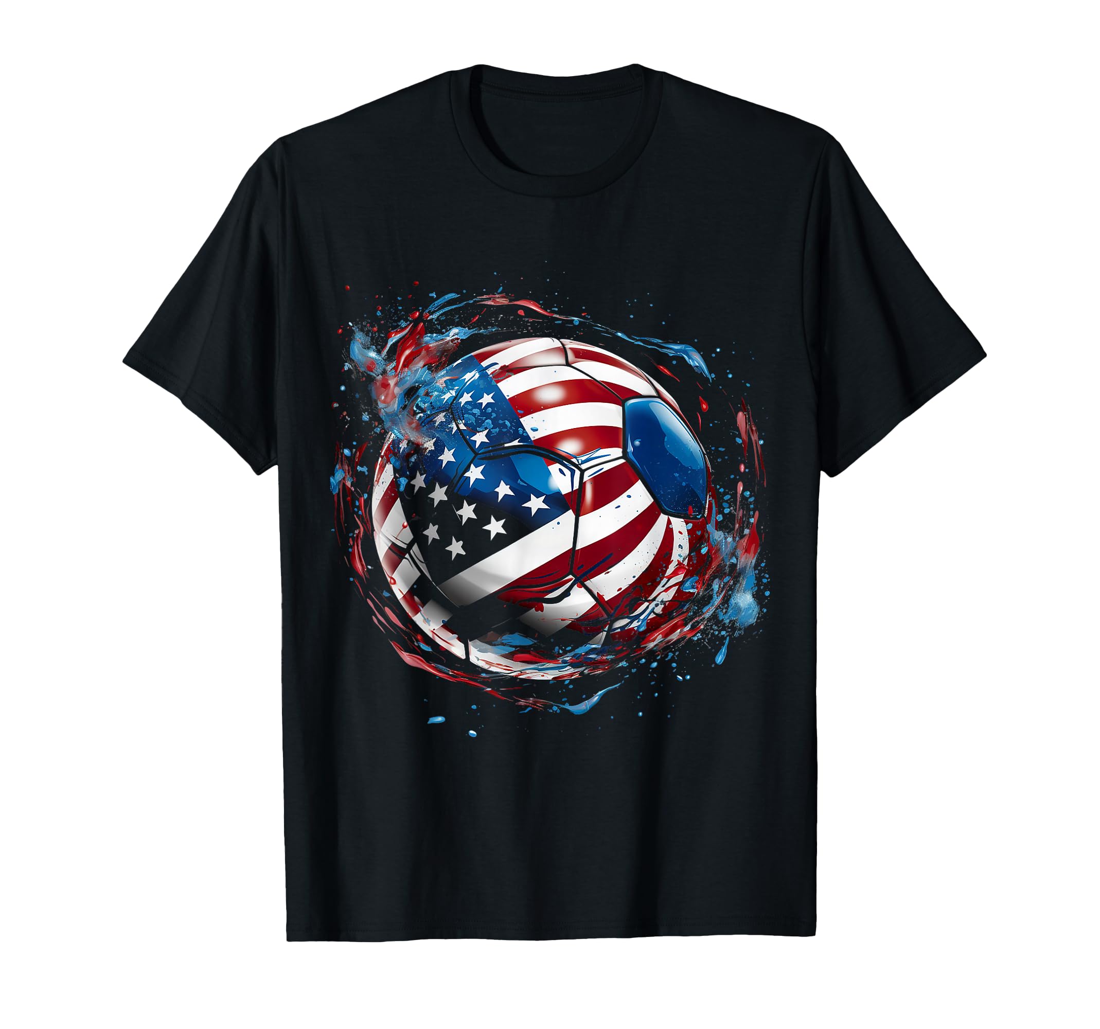 Soccer Football Usa Flag Soccer Gift T-Shirt - Graphic Print Men Women - T-Shirt, Sweatshirt, Hoodie