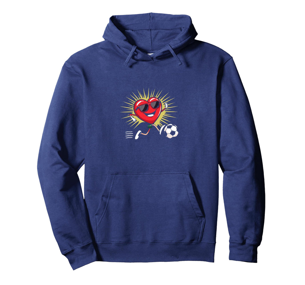 Heart Soccer Hoodie - Unique Graphic Unisex - T-Shirt, Sweatshirt, Hoodie