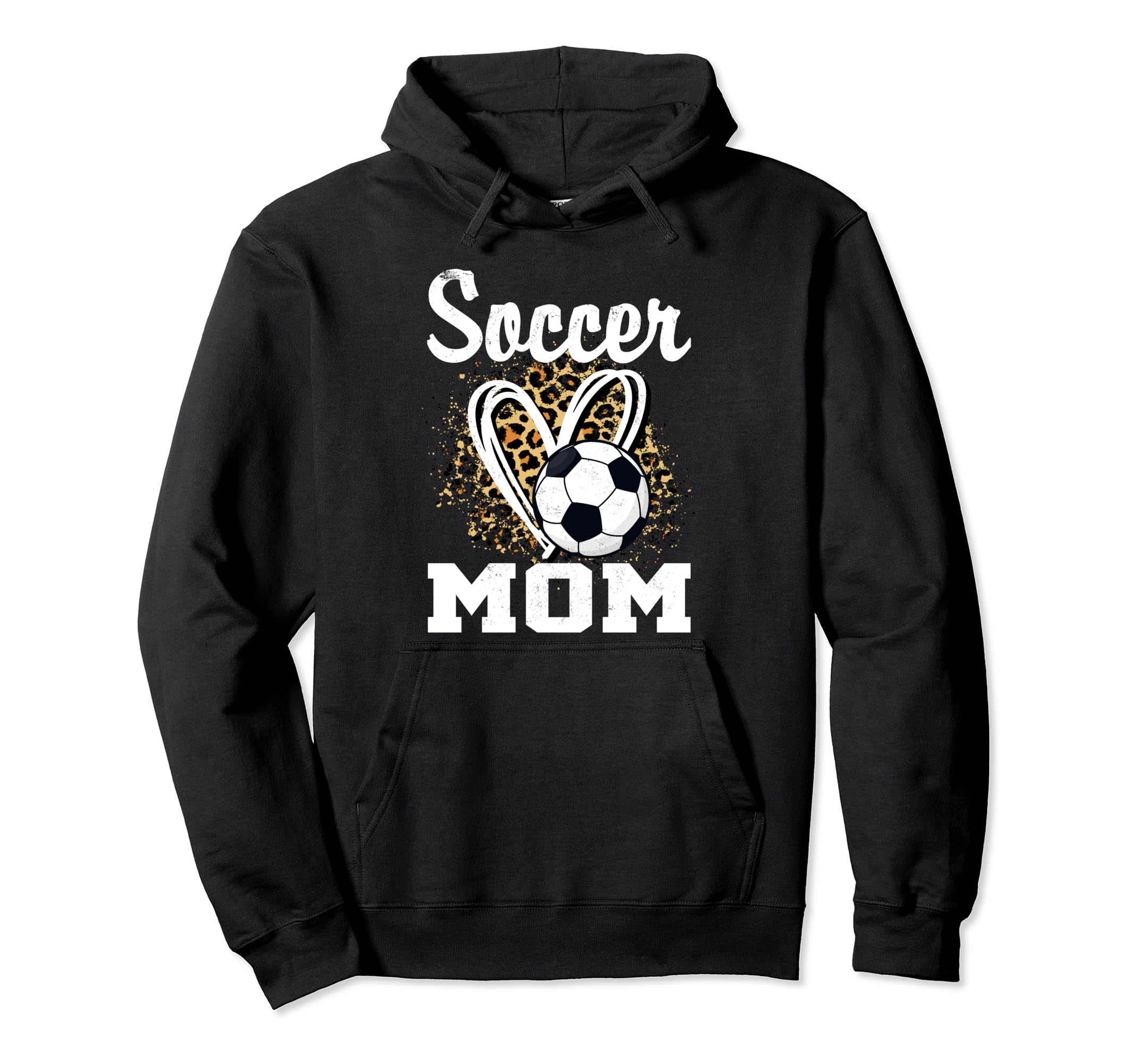 Soccer Mom Leopard Heart Matching Mothers Hoodie - Trendy Graphic Unisex - T-Shirt, Sweatshirt, Hoodie