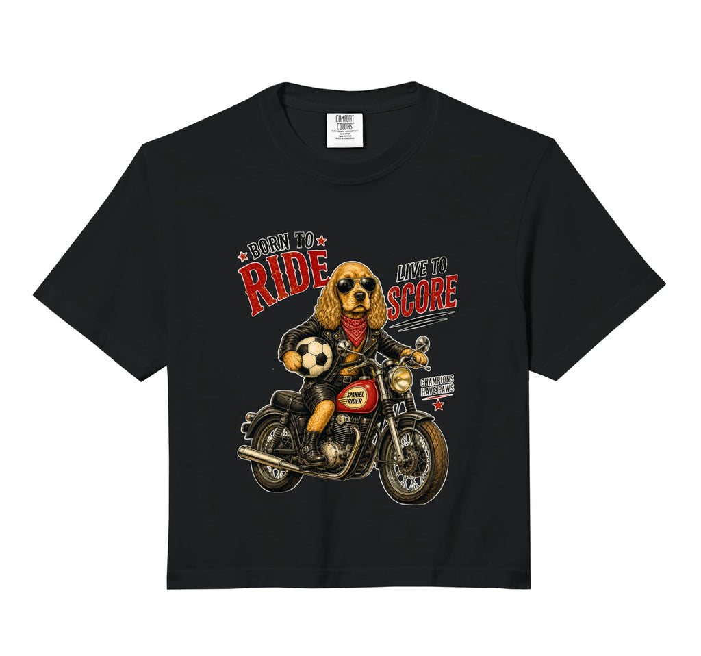 Cocker Spaniel Motorbike Love Footbal Sweatshirt - Unique Graphic Unisex - T-Shirt, Sweatshirt, Hoodie