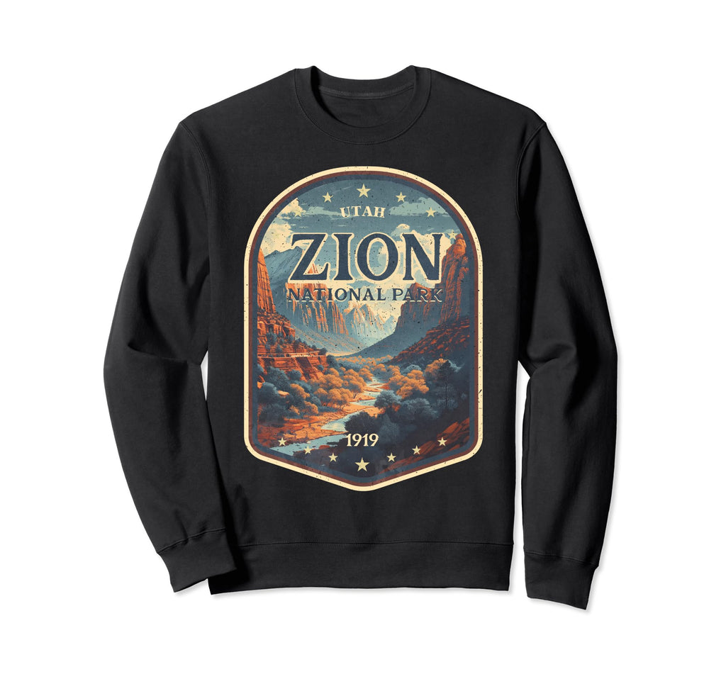 Zion National Park Badge Sweatshirt - Casual Everyday Wear Men Women - T-Shirt, Sweatshirt, Hoodie