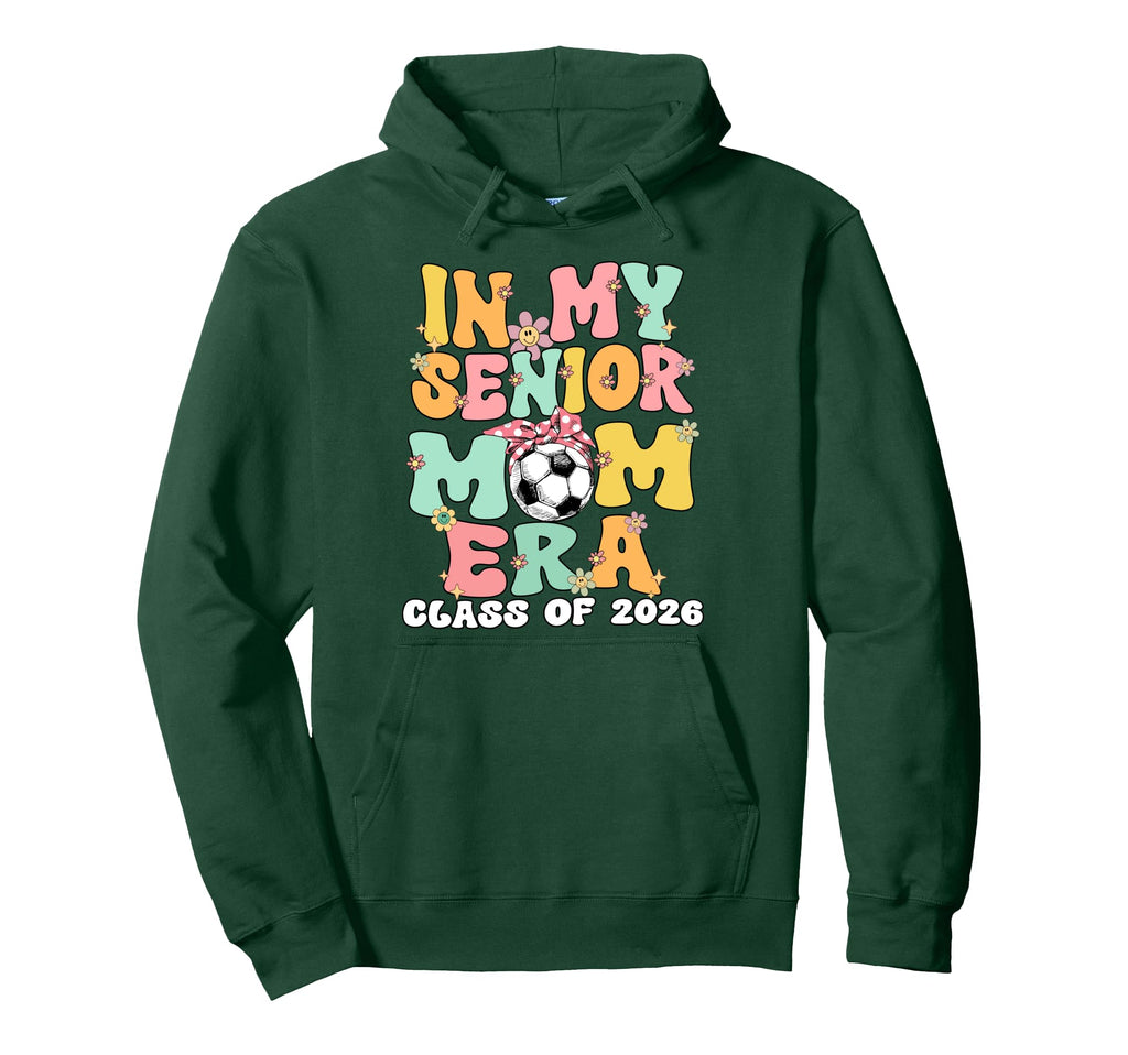 My Senior Mom Era Groovy Soccer Hoodie - Aesthetic Graphic Men Women - T-Shirt, Sweatshirt, Hoodie