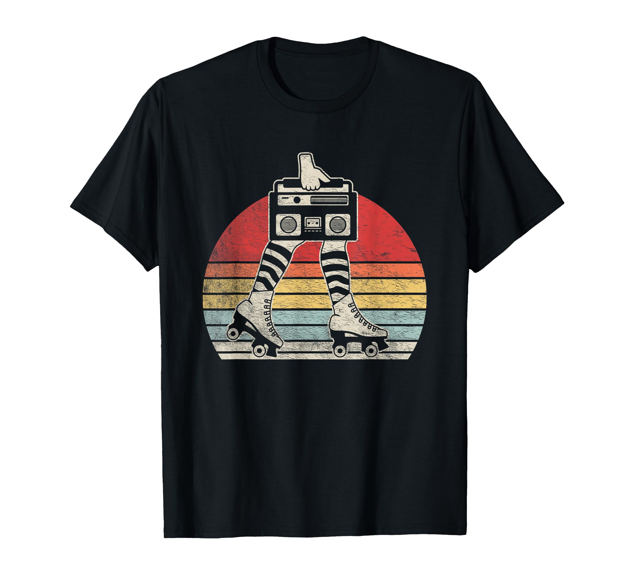 Roller Skates Boombox 80S Sunset T-Shirt - Casual Everyday Wear Men Women - T-Shirt, Sweatshirt, Hoodie