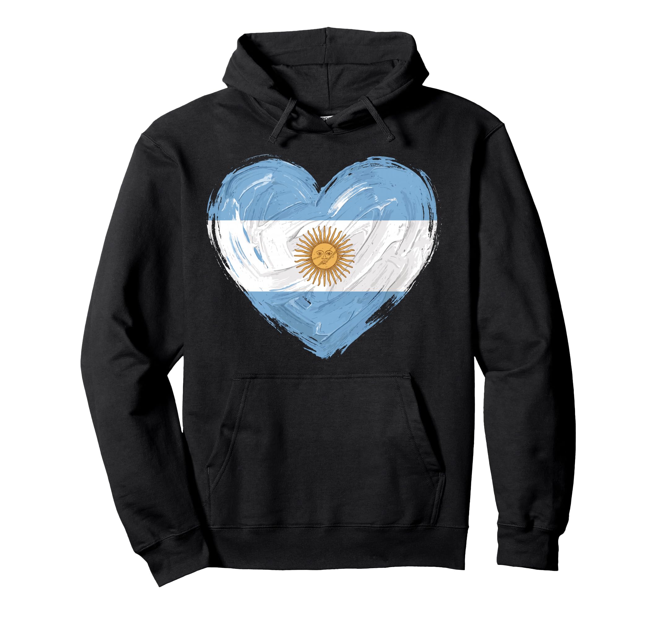 Argentina Flag Heart Soccer Football Hoodie - Aesthetic Graphic for Adults - T-Shirt, Sweatshirt, Hoodie