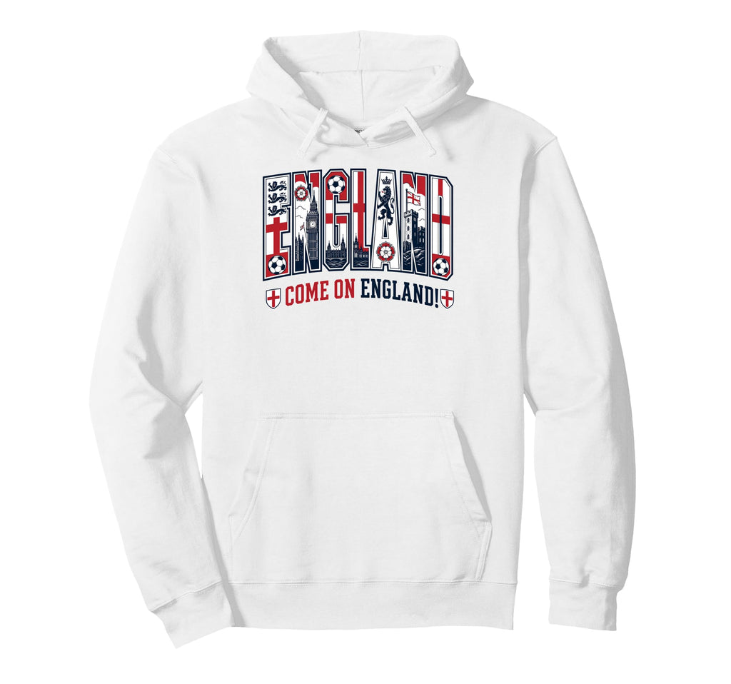 England Soccer 2026 British Fans Hoodie - Novelty Apparel for Adults - T-Shirt, Sweatshirt, Hoodie
