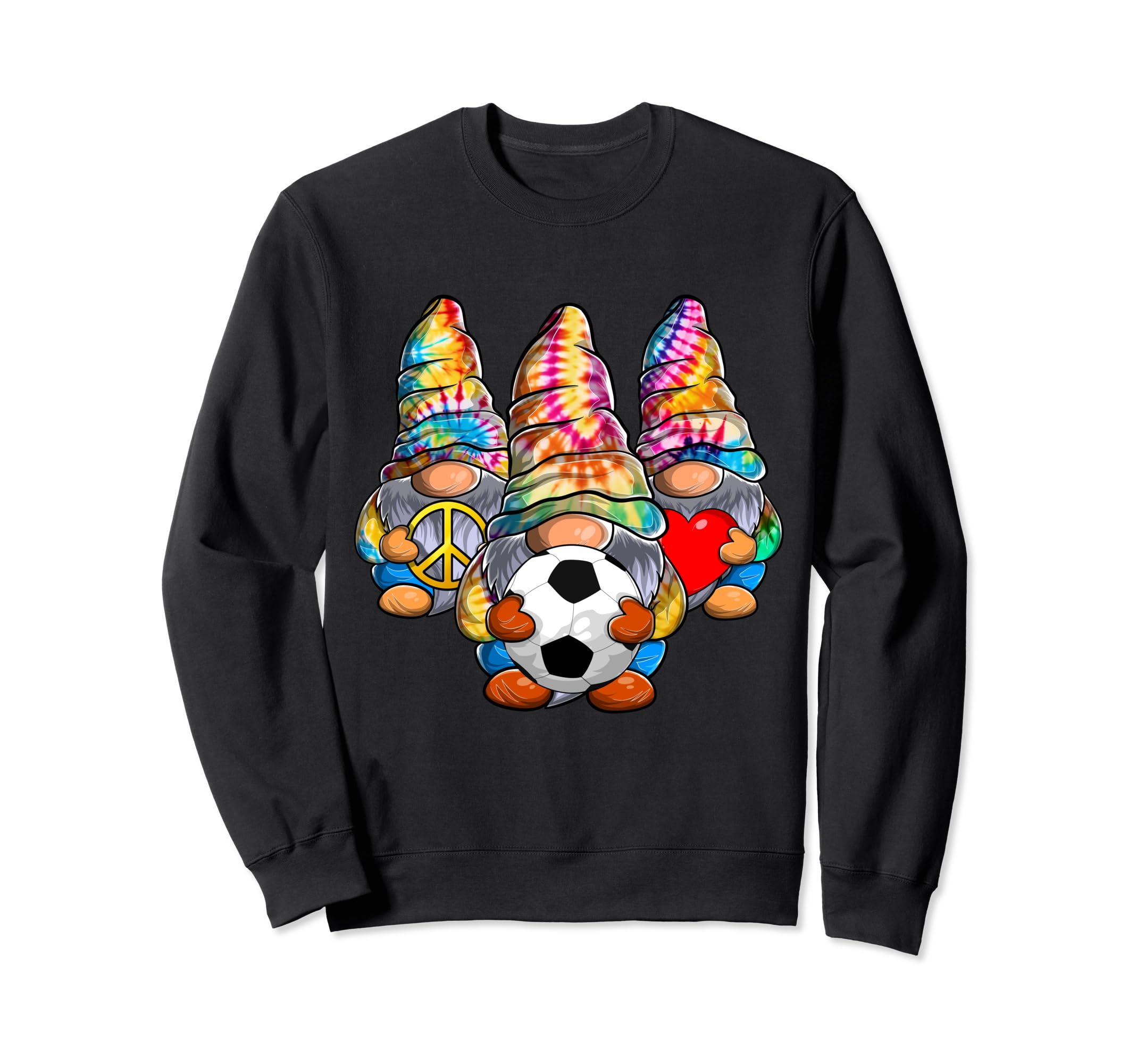 Peace Love Soccer Tie Dye Football Sweatshirt - Graphic Print Men Women - T-Shirt, Sweatshirt, Hoodie