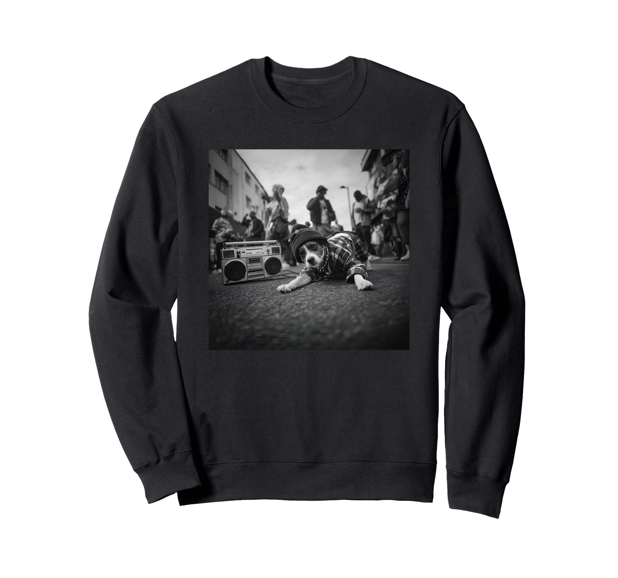 Old School Hip Hop Dog Breakdancing Sweatshirt - Trendy Graphic for Adults - T-Shirt, Sweatshirt, Hoodie