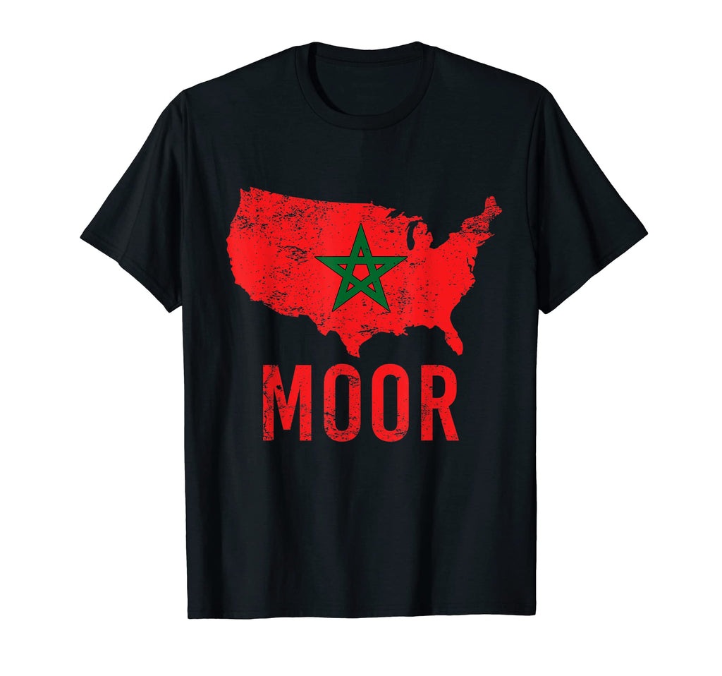 Moorish American Morocco Flag T-Shirt - Casual Everyday Wear Men Women - T-Shirt, Sweatshirt, Hoodie
