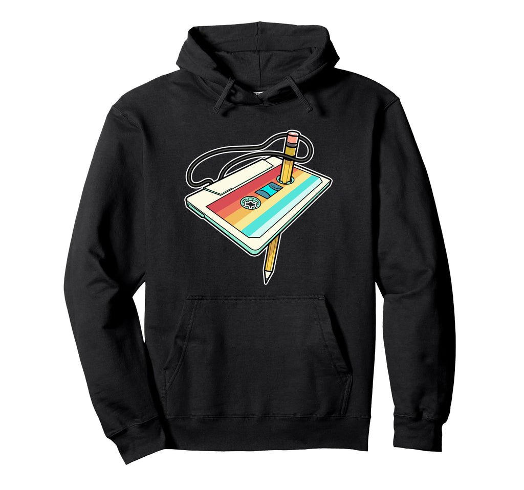 Cassette Pencil Fix Tape 80S 90S Hoodie - Custom Art Print Men Women - T-Shirt, Sweatshirt, Hoodie