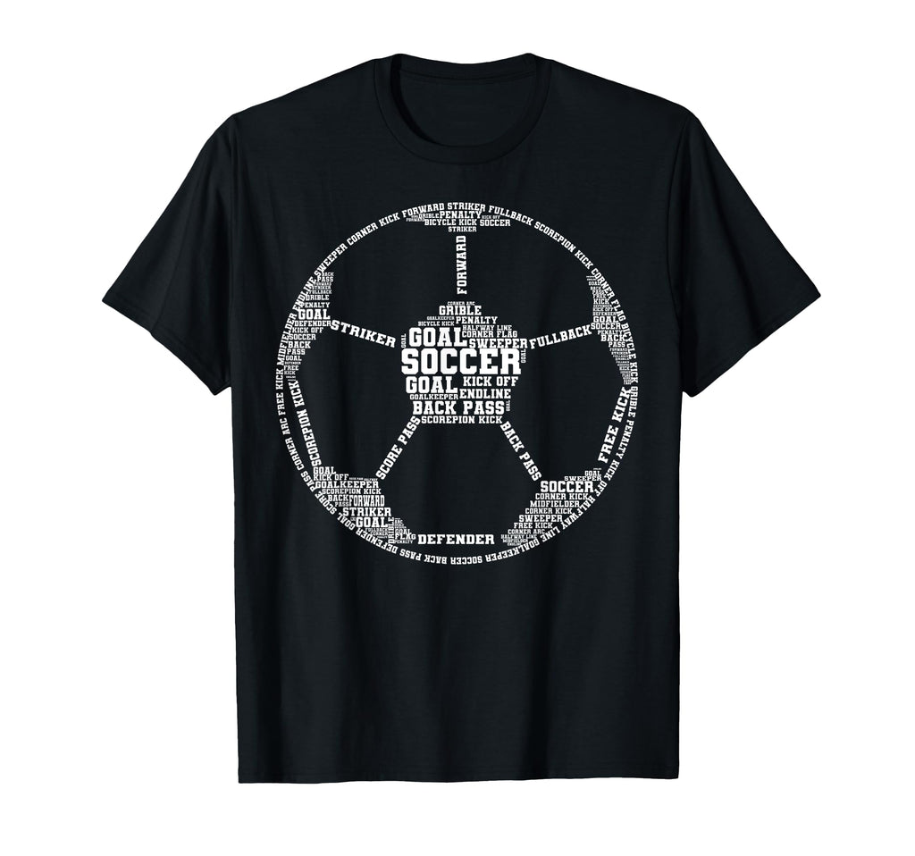 Funny Word Cloud Soccer Ball Gift T-Shirt - Fun Novelty Design Men Women - T-Shirt, Sweatshirt, Hoodie