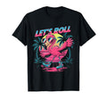 Lets Roll Flamingo Roller Skates Sunset T-Shirt - Graphic Print for Adults - T-Shirt, Sweatshirt, Hoodie