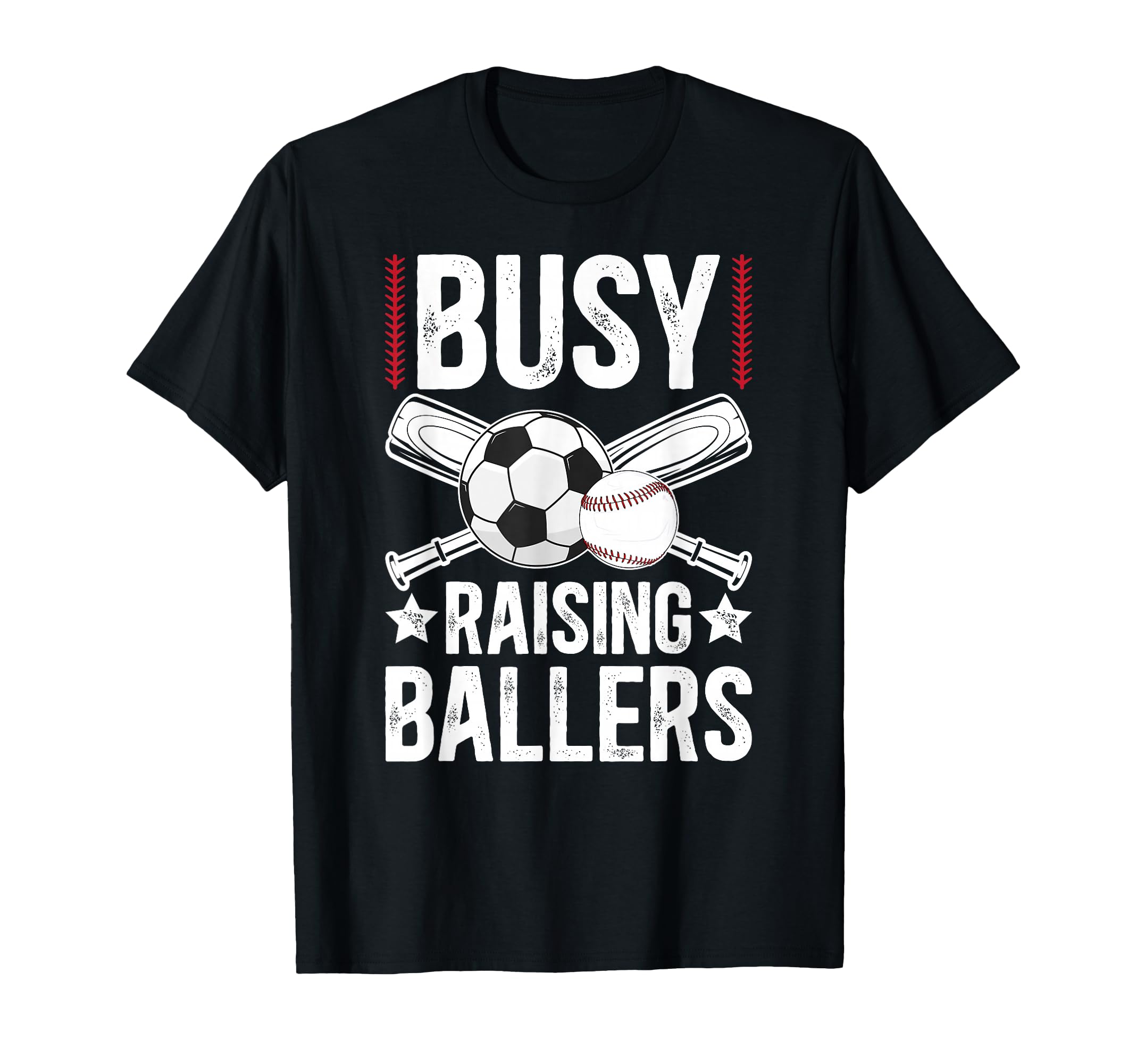 Busy Raising Ballers Soccer Baseball T-Shirt - Minimalist Print for Adults - T-Shirt, Sweatshirt, Hoodie